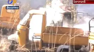 Massive Fire Accident Near Vikarabad Bus Depot
