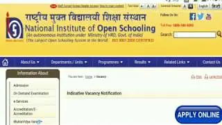 NIOS RECRUITMENT 2019// Nios Junior assistant & supervisor bharti 2019/ new job