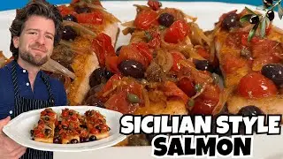 Authentic Sicilian Salmon: How to make Mediterranean Salmon with Olives & Capers