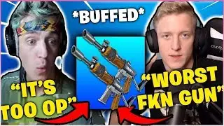 TFUE & NINJA Reaction When Using The BUFFED Burst AR! | Fortnite Highlights