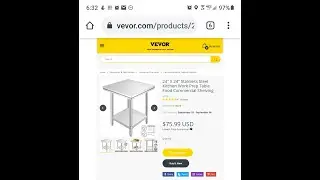 Assembling a Vevor Brand 24 x 24 Inch Stainless Steel Kitchen Work Prep Table Food Commercial Shelf