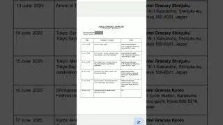 || SAMPLE JAPAN ITINERARY FORMATto fill up Itinerary in Japan || #japantravel #itinerary #visaguide