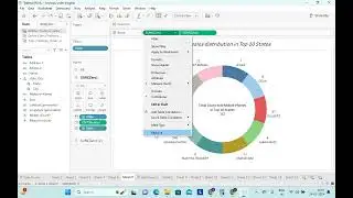 Creating Insights with Visualization in Tableau. Bar chart, donut chart...