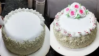 Simple and Easy Birthday Cake Design| Birthday Cake Flower Decorating
