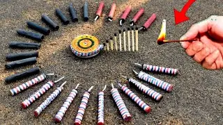 Mix patakha Vs Matchstick Chain Reaction Domino Vs Diwali Crackers Amazing Experiment 😱 क्या होगा ??