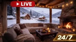 Crackling Fireplace and Gentle Snowfall ❄️ | Winter Sounds For Deep Sleep Stress Relief 🔥 Relaxing
