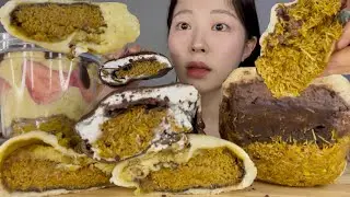 ENG) 바삭바삭 소리 레전드,, 두바이초콜릿덕후가 말아주는 두바이초콜릿디저트 ASMR✨| 두바이초콜릿베이글샌드 두바이초콜릿딸기컵 두바이초콜릿수건케이크 두바이초콜릿쫀득빵
