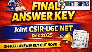 Final Answer Key for Joint CSIR UGC-NET Dec 2025