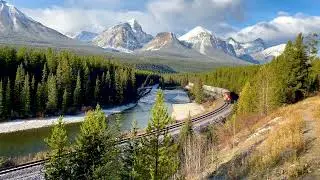 Canada Pacific Freight Train at Morant's Curve, Lake Louise, Alberta, Canada