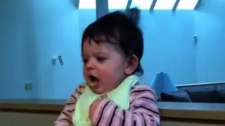 Brigitte's first solid food