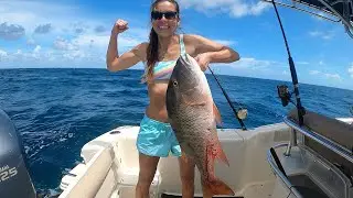 Big Miami Florida Mutton Snapper Bottom Fishing Live Bait Vs Frozen Bait
