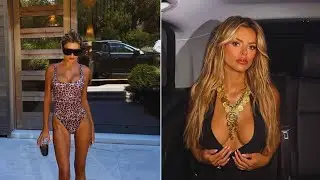 Brooks Nader Heats Up Saint-Tropez in Leopard Print Swimsuit and Sheer Dresses