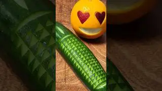 Amazing Cucumber Cutting Skills🥒 😍 | Satisfying Garnish Idea #foodart #shorts