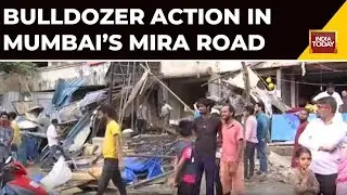 Mira Road Violence: Bulldozer Action On Illegal Shops In Mira Road Near Mumbai Days After Clash