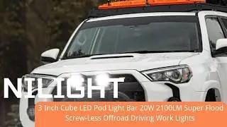 Nilight 3&rdquo; Cube LED Pod Lights | 20W Super Flood Off-Road Test