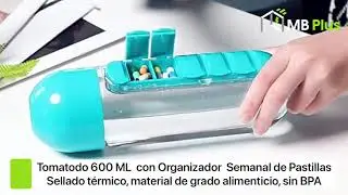 Tomatodo 600 ml con Pastillero Semanal Extra&iacute;ble