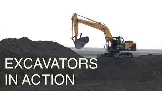 Excavators in action