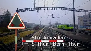 Führerstandsmitfahrt / Cab ride S1 Thun - Bern - Thun 🚃 BLS RABe515 MUTZ 🌫️