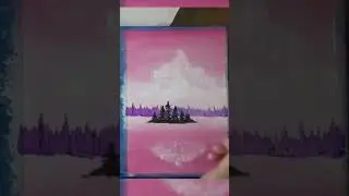 Floating Island Painting Tutorial #youtubeshortvideo #shorts #youtubeshorts #canvaspainting