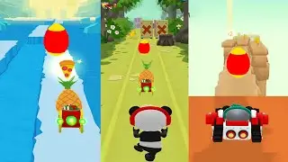 TAG WITH RYAN PINEAPPLE WITH ROCKET SLIEGH VS MECHA ROBO CAR EGG SURPRISE