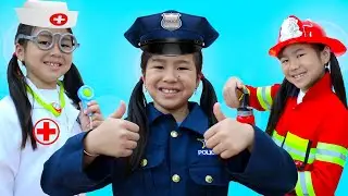 Jobs Career & Professions Song 2 | Jannie & Family Pretend Play Nursery Rhymes Kids Songs