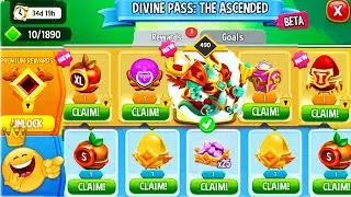 Dragon City: All DIVINE PASS Rewards + Ascended Bravery Dragon | FULL UNLOCKED 2022 😱
