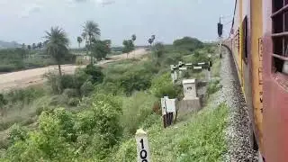 Train departing walajah road and passing beautiful curve and small hill view #train #travel