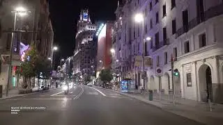 DRIVING MADRID SPAIN 4K - CITY CENTER AT NIGHT - AMBIENT DRIVE TV