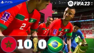 FIFA 23 - Morocco 10 - 0 Brazil ! المغرب 10 - 0 البرازيل ! FIFA WORLD CUP FINAL 2022 QATAR #morocco