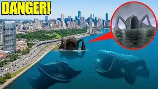 Drone catches SEA EATER vs EL GRAN MAJA vs BLOOP in REAL LIFE!! (almost eats drone)