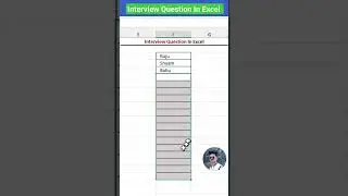 Interview Question In Excel #interview #question #video #excel #mircosoft