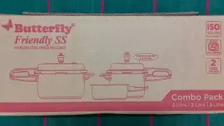 Butterfly stainless steel pressure cooker induction bottom unboxing [Combi 5 Ltrs. 3 Ltrs. & 2 Ltrs]