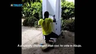 NigeriaDecides: A physically challenged man casts his vote in Abuja