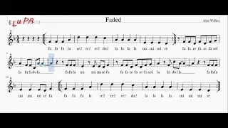 Faded - Flauto dolce - Note - Spartito - Karaoke - Instrumental - Canto -