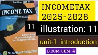 Incometax AY 2025-26 Bcom semester-4 unit-1 introduction illustration-11 easy explanation (Hindi) 