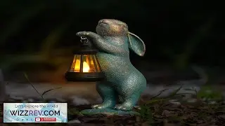 MININOVA Garden Statues Rabbit with Solar Lantern Outdoor Bunny Figurines Decorations Review