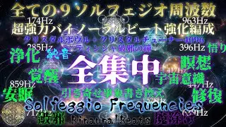 最強全集中 全てのソルフェジオ周波数 バイノーラルビート強化版 ＋ クリスタルボウル＋チューナー＋ティンシャ ザッパー リミックス 事象書換え 引き寄せ 瞑想 睡眠導入 集中 破邪の鐘