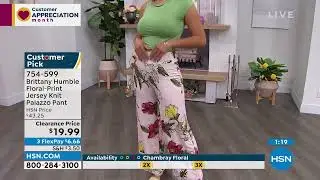 Brittany Humble FloralPrint Jersey Knit Palazzo Pant