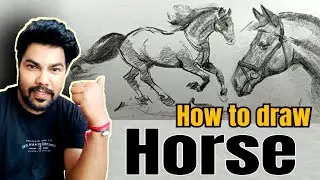 Step by step horse drawing tutorial for beginners ||  how to draw Horse drawing || #horse 