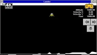 Lander Gameplay (1990) | 10 Minutes of Classic Lunar Lander Fun from Windows 3.1 in 4K