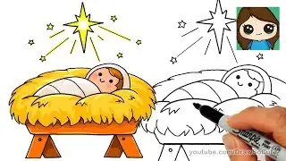 How to Draw Baby Jesus EASY | Star of Bethlehem Nativity Scene