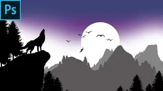 How To  Draw a 2D Landscapes In Photoshop - Speed Art Tutorial