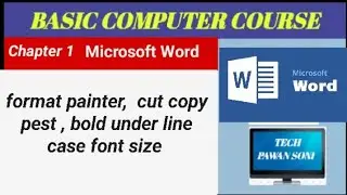 Ms Word chapter 1- Format painter,  copy, pest,Font style size, upper case
