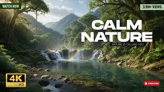 Forest River flowing in Early Morning 🌿 Relaxing River Sounds, White Noise for Sleep