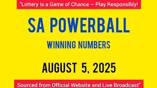 Sa Powerball Results Tuesday 05 August 2025 | Powerball Plus Result