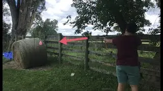 Balloon popping trick shots