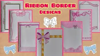 🎀♥Ribbon Border designs for project || Aesthetic Pink theme 💗