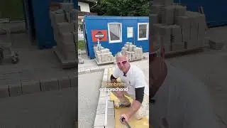 Das Ausrichten der Steinreihe. #stonework #baustelle #bauen