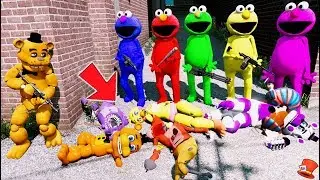 EVIL ELMO ARMY KILLS ALL THE ANIMATRONICS! (GTA 5 Mods FNAF RedHatter)