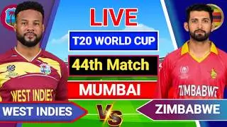 🛑Live - ZIM vs WI T20 world cup super 8 Match Live in Mumbai | Live score & commentry | ZIM vs WI